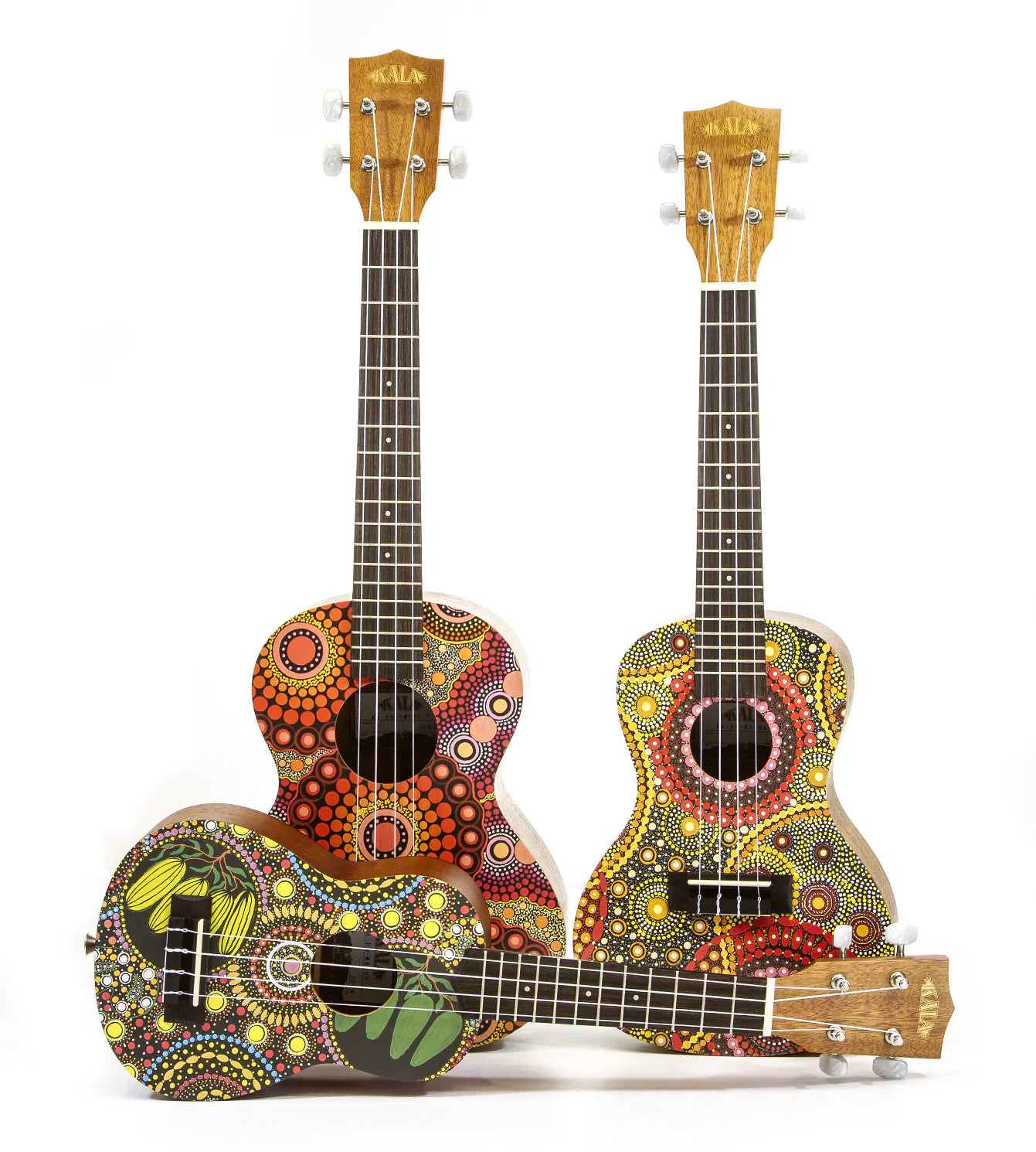 Kala Ukulele - Desert Story Featuring Indigenous Australian Artwork