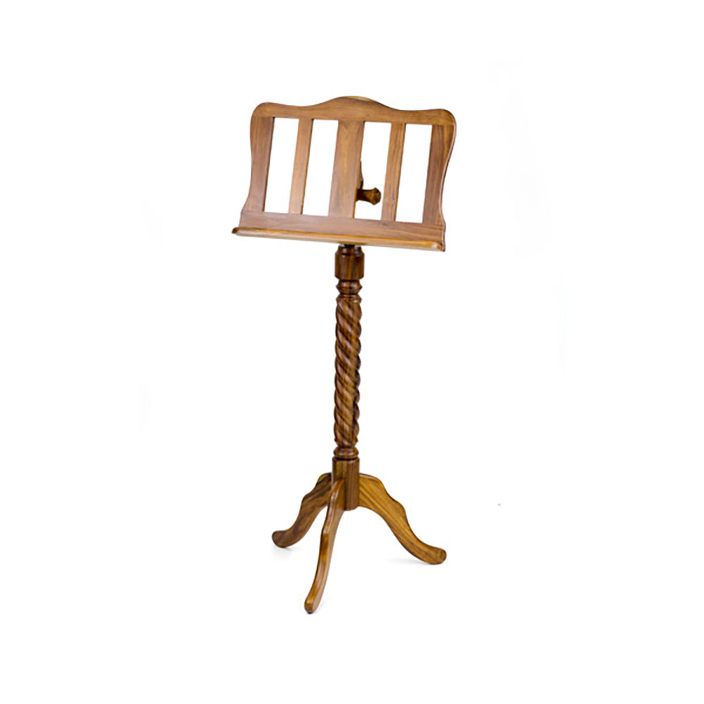 Wooden Music Stand-Jacobean Rosewood Spiral
