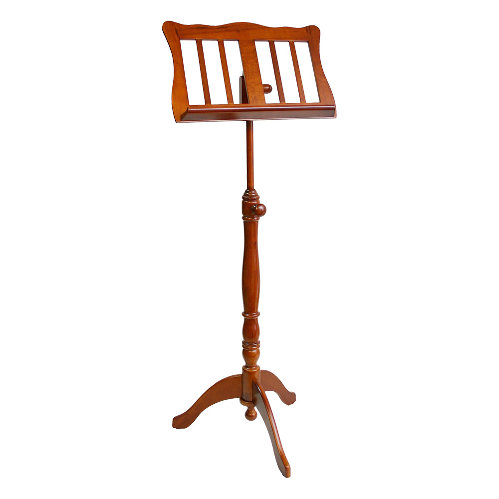 Linley Wooden Music Stand – Tripod Base Vertical Slats – Walnut