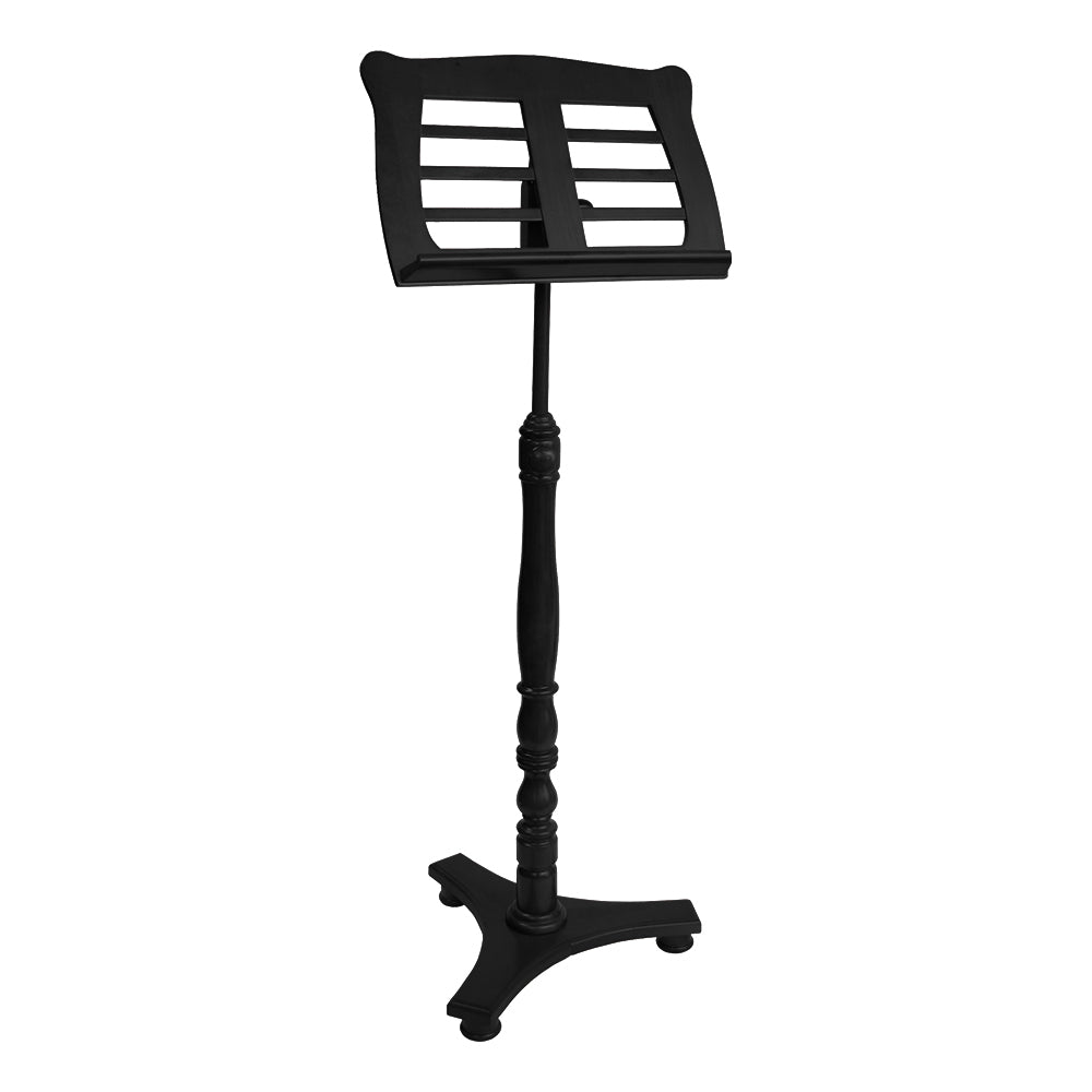 Linley Wooden Music Stand – Low Base Horizontal Slats – Black