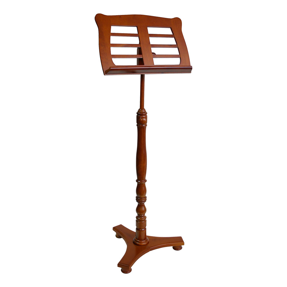 Linley Wooden Music Stand – Low Base Horizontal Slats – Walnut