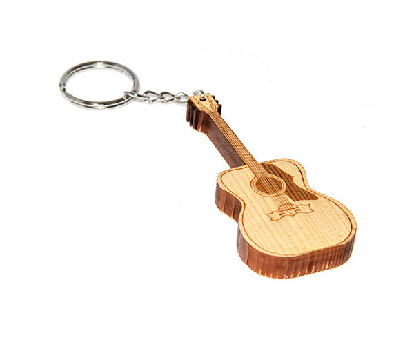 Wooden Guitar Key Ring
