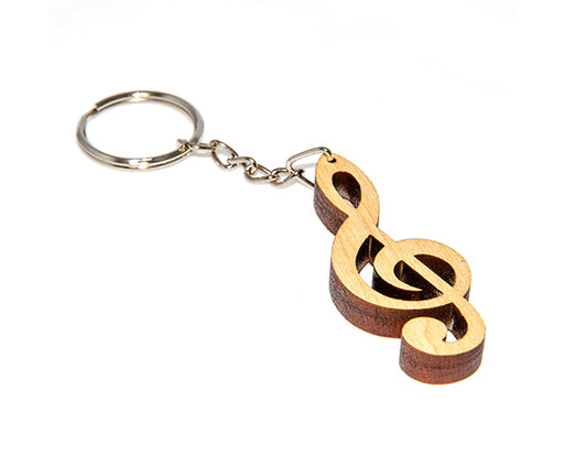 Wooden Clef Keychain