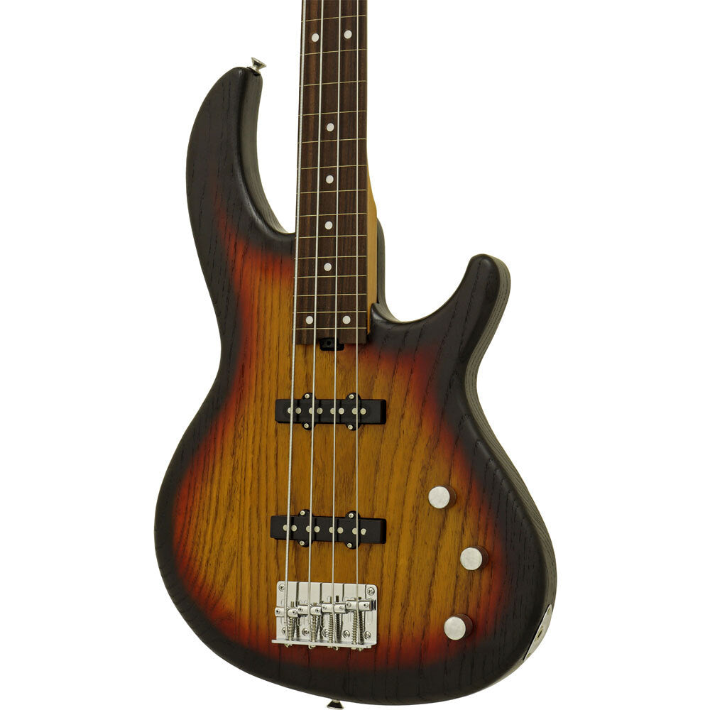 Aria 313MK2 Detroit Series Electric Bass Guitar in Open-Pore Sunburst Finish