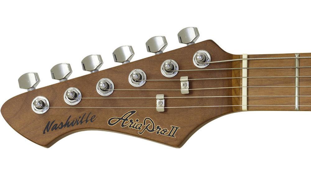 Aria 615-MK2 Nashville Left Handed Electric Guitar in Turquoise Blue Gloss Finish