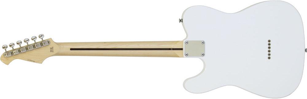 Aria 615-TL Series Semi-Hollow Electric Guitar in White Gloss