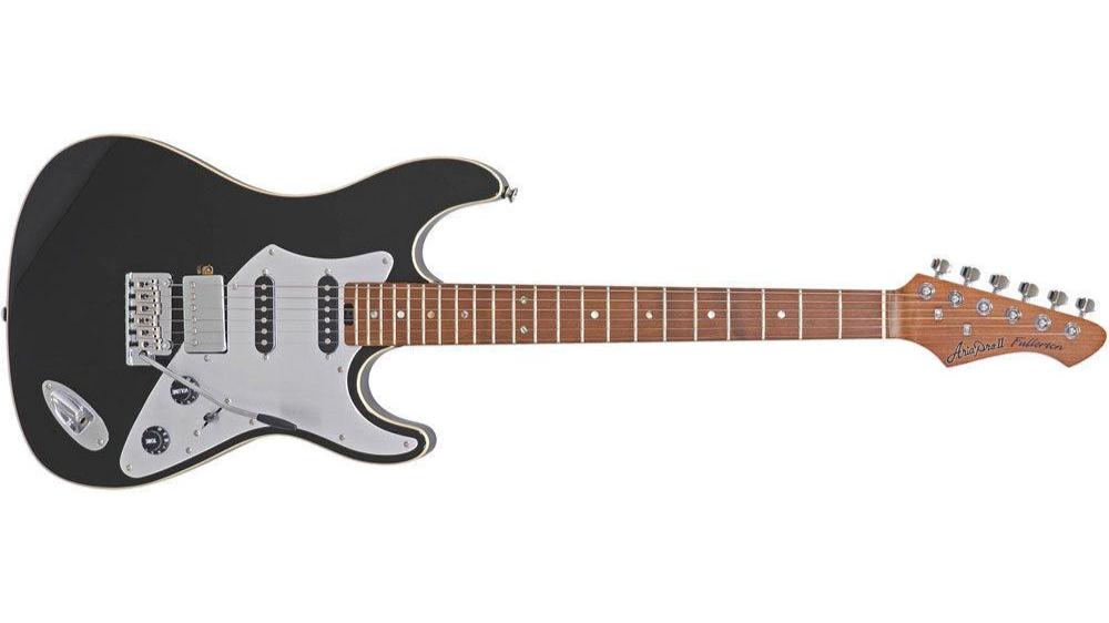 Aria 714-GTR Fullerton Electric Guitar in Black Gloss Finish