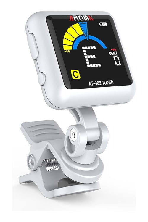 Aroma AT102WH Rechargeable Chromatic Clip-on Tuner