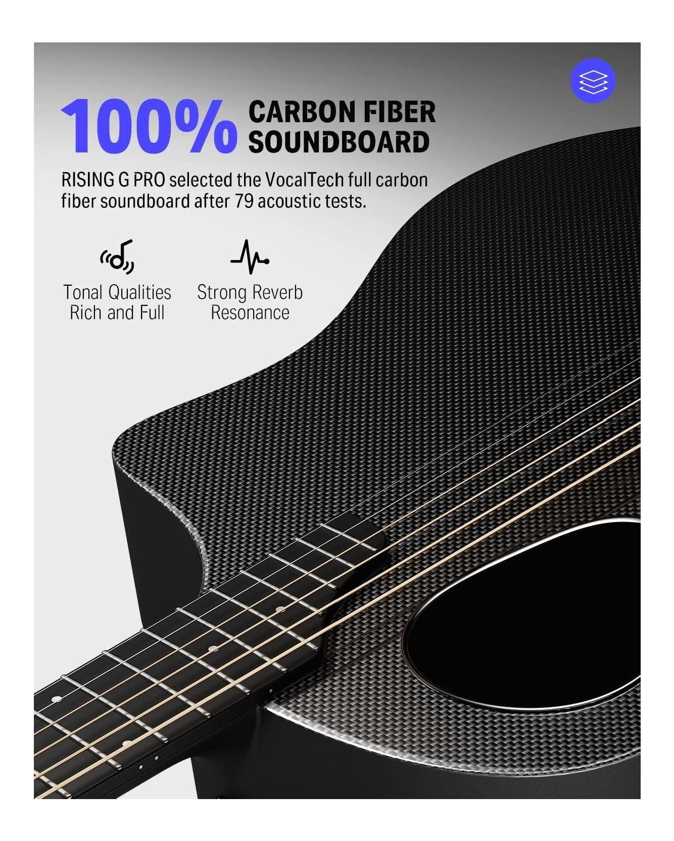 Donner Rising G Pro 38" Carbon Fibre Acoustic Guitar