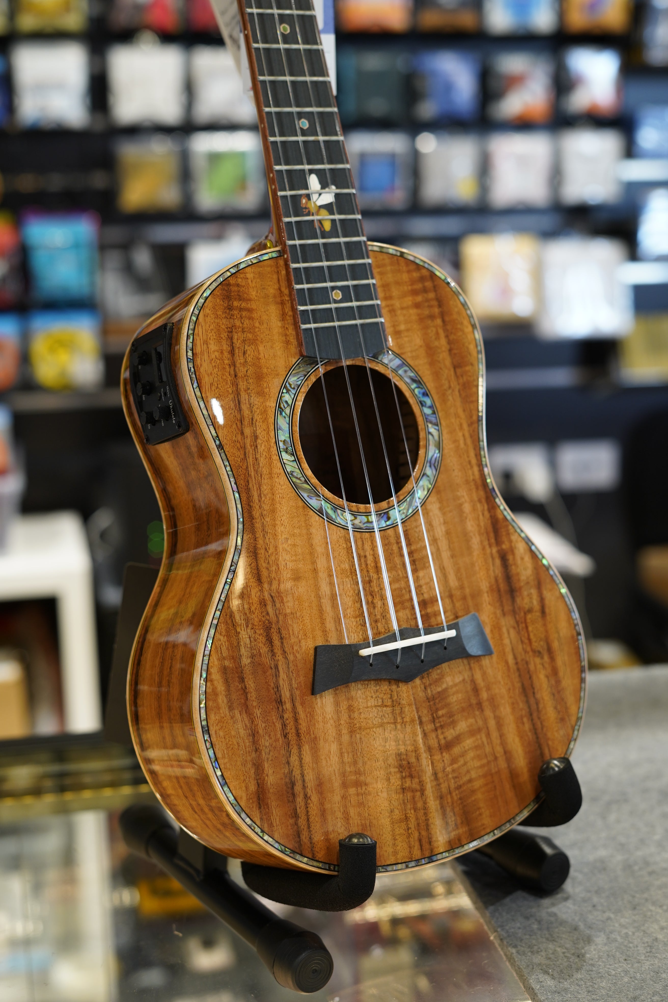 Snail Tenor N1 "Little Bee" Custom Solid Acacia Ukulele with Pickup