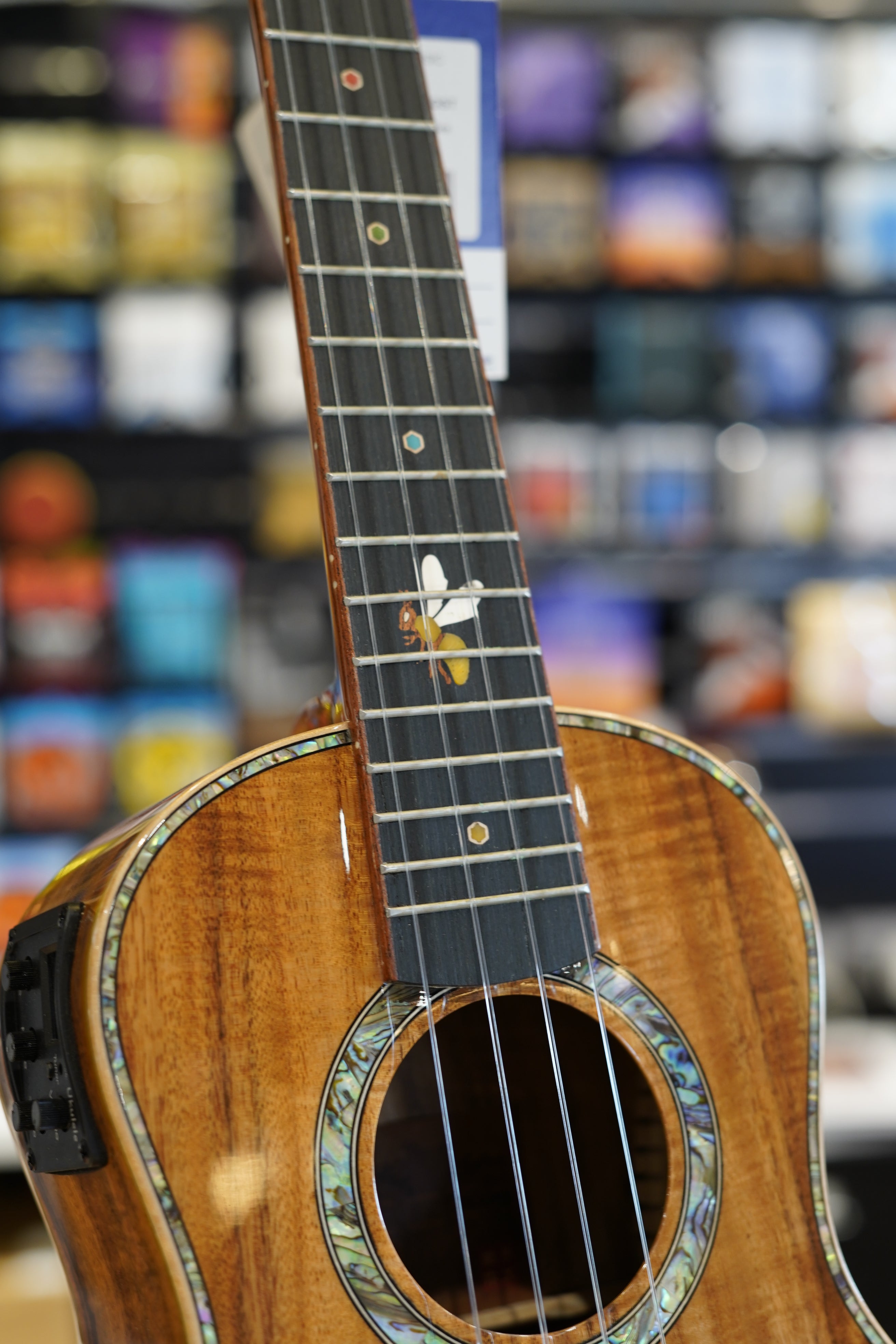 Snail Tenor N1 "Little Bee" Custom Solid Acacia Ukulele with Pickup