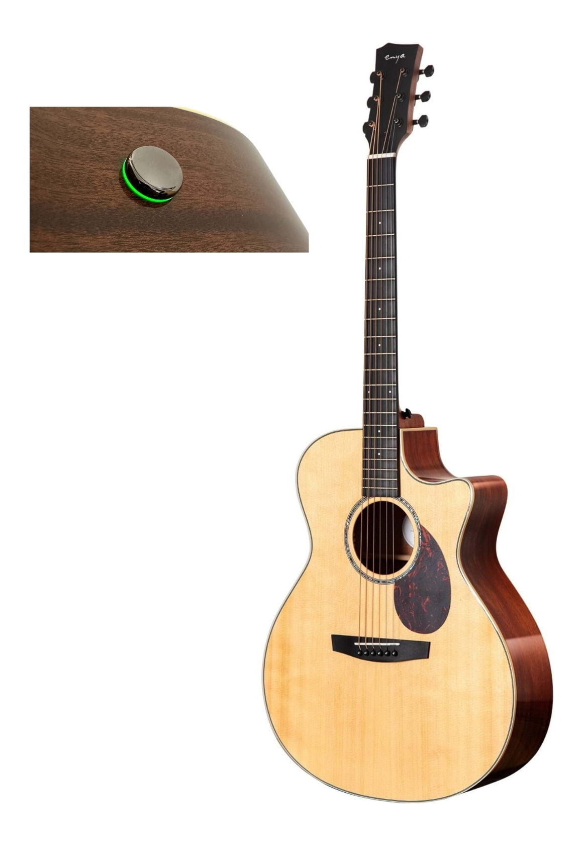 Enya 41" Grand Auditorium Solid Spruce Mahogany Acoustic Guitar w/ Pickup