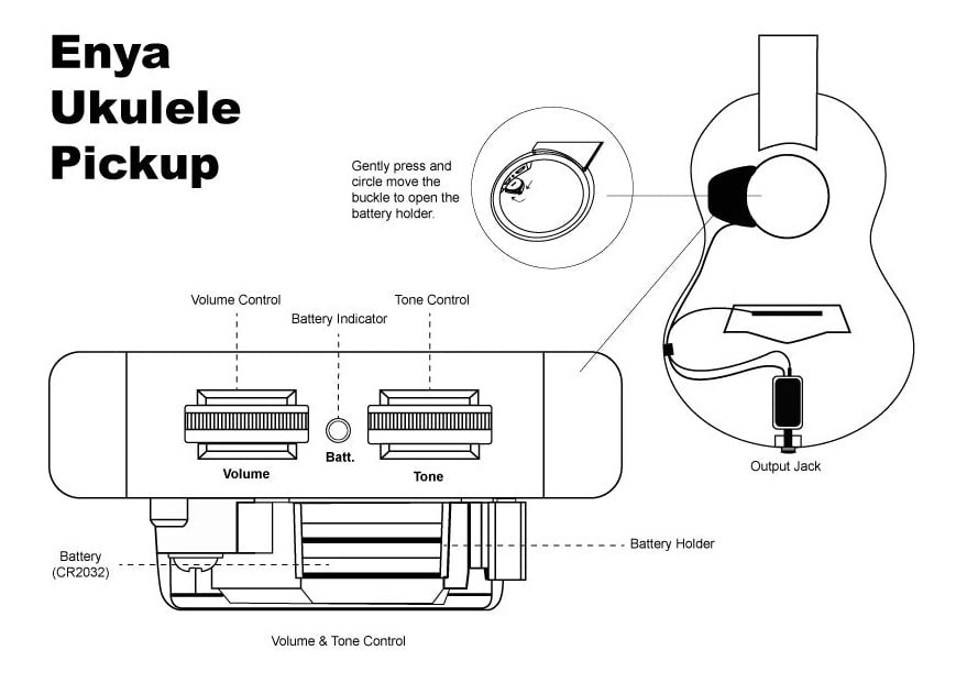 Enya S1 Solid Spruce Concert Ukulele with Pickup