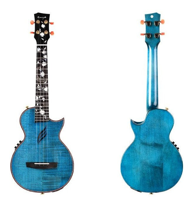 Enya E6 Solid Blue Maple Tenor Ukulele Pickup