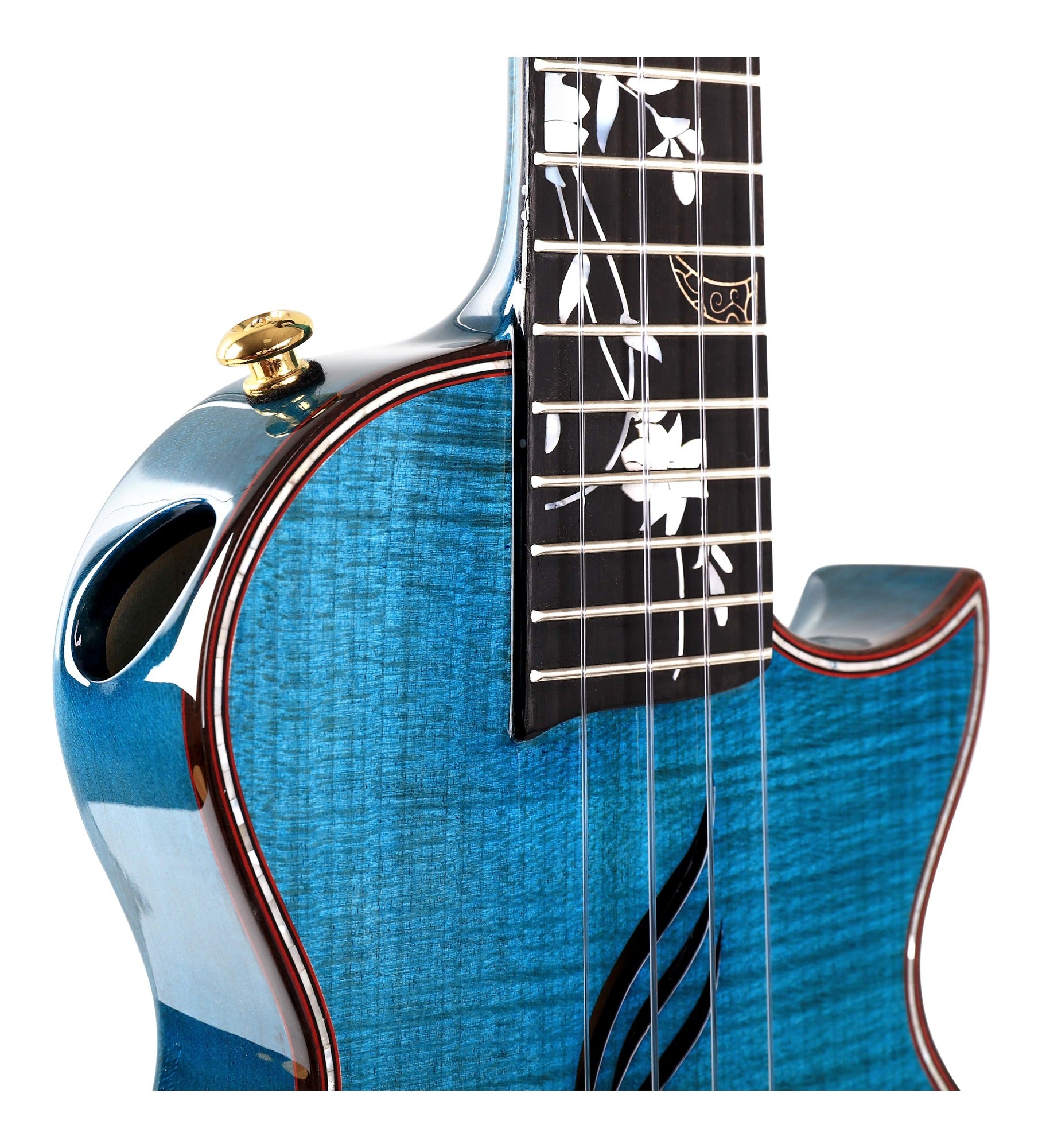 Enya E6 Solid Blue Maple Tenor Ukulele Pickup