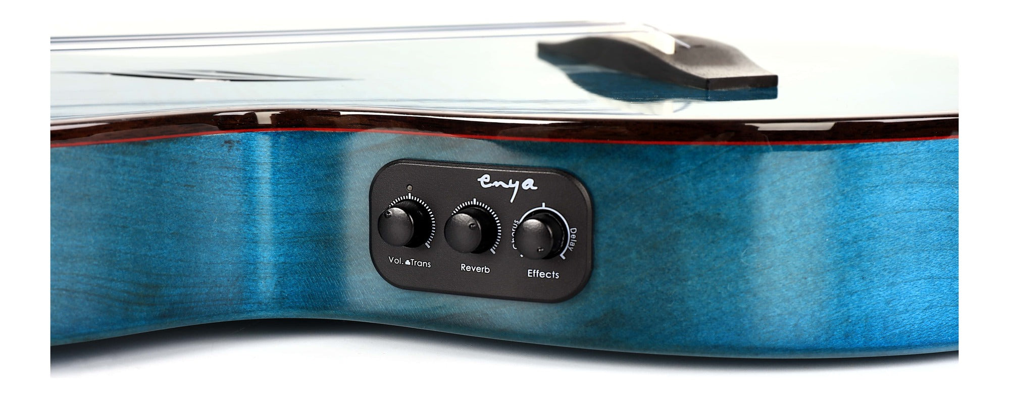 Enya E6 Solid Blue Maple Tenor Ukulele Pickup