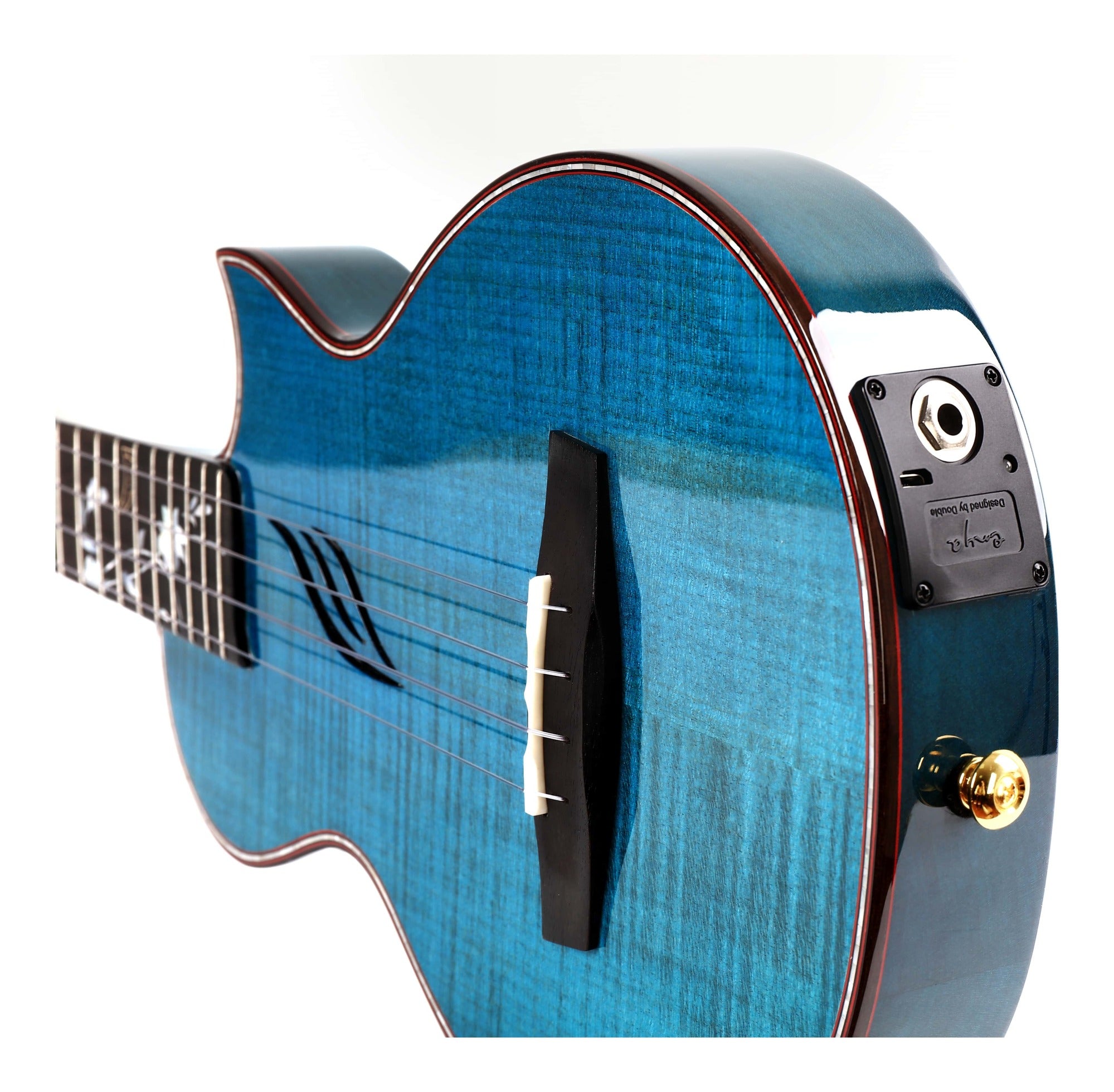 Enya E6 Solid Blue Maple Tenor Ukulele Pickup