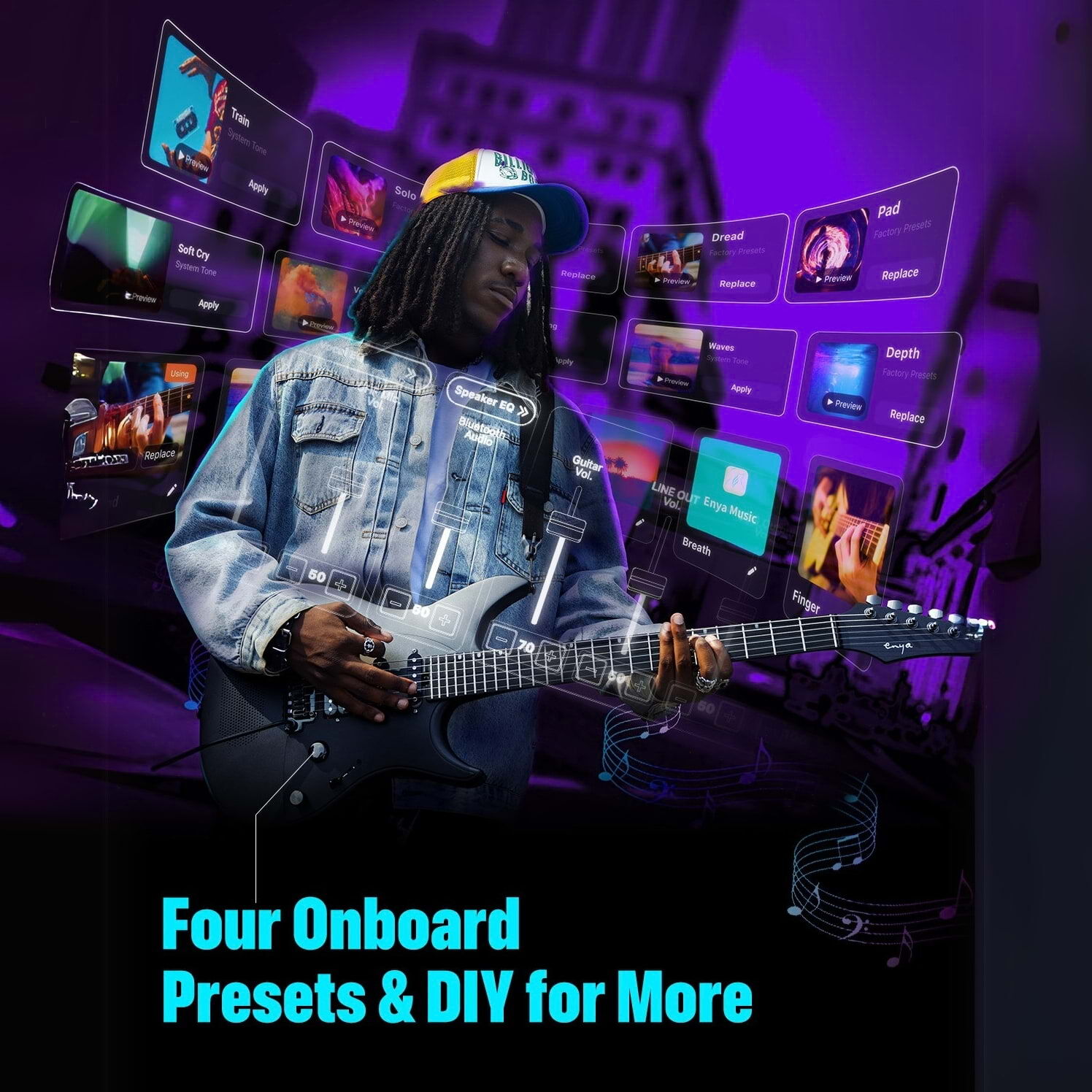 Enya Inspire Smart Carbon Fibre Super Strat Electric Guitar (5 Colours)