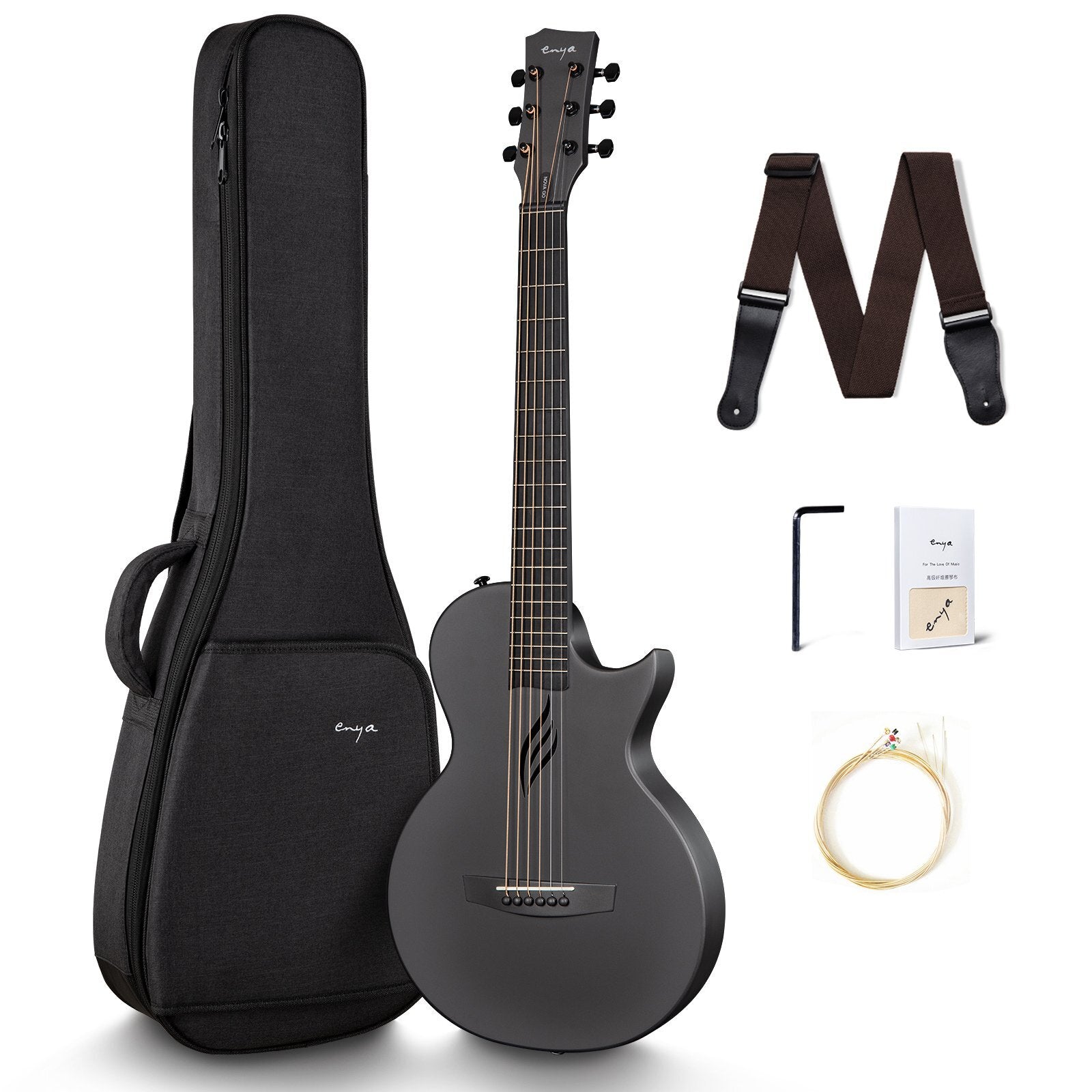Enya Nova Go 33" Acoustic Smart Guitar Black Pickup