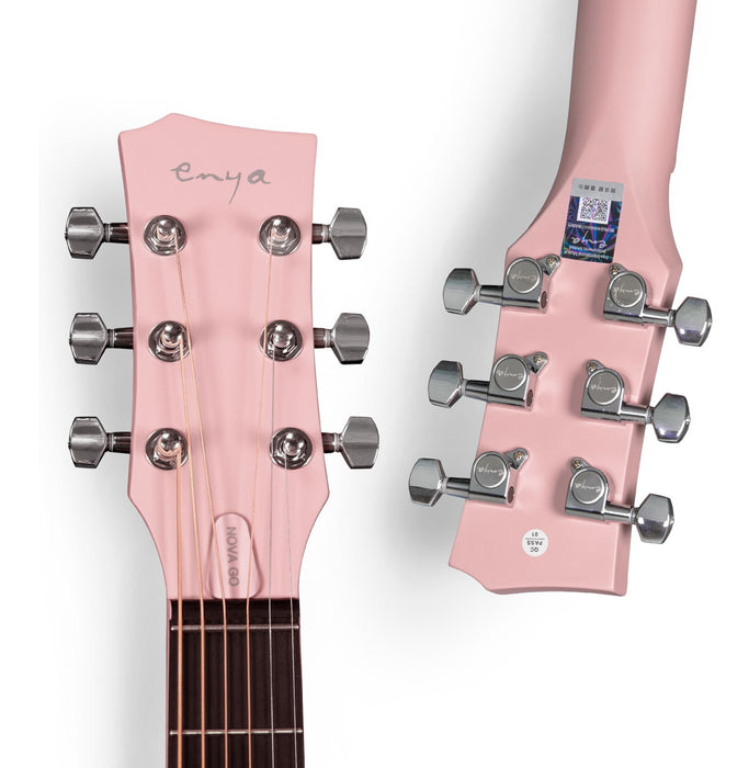 Enya Nova Go 35" Acoustic Smart Guitar Pink Pickup