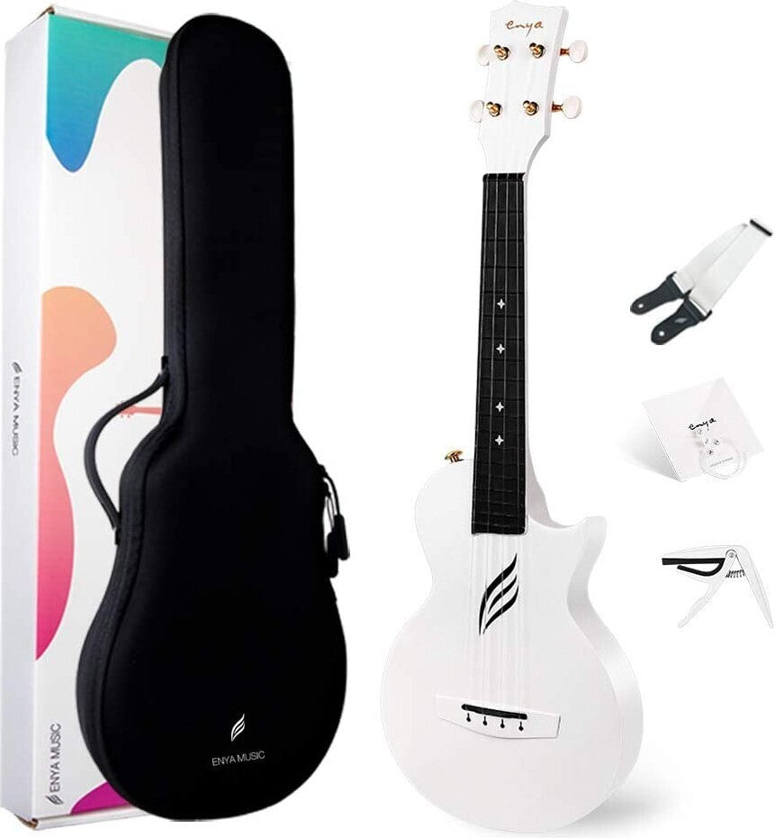 Enya Nova U Carbon Concert Ukulele White Pickup