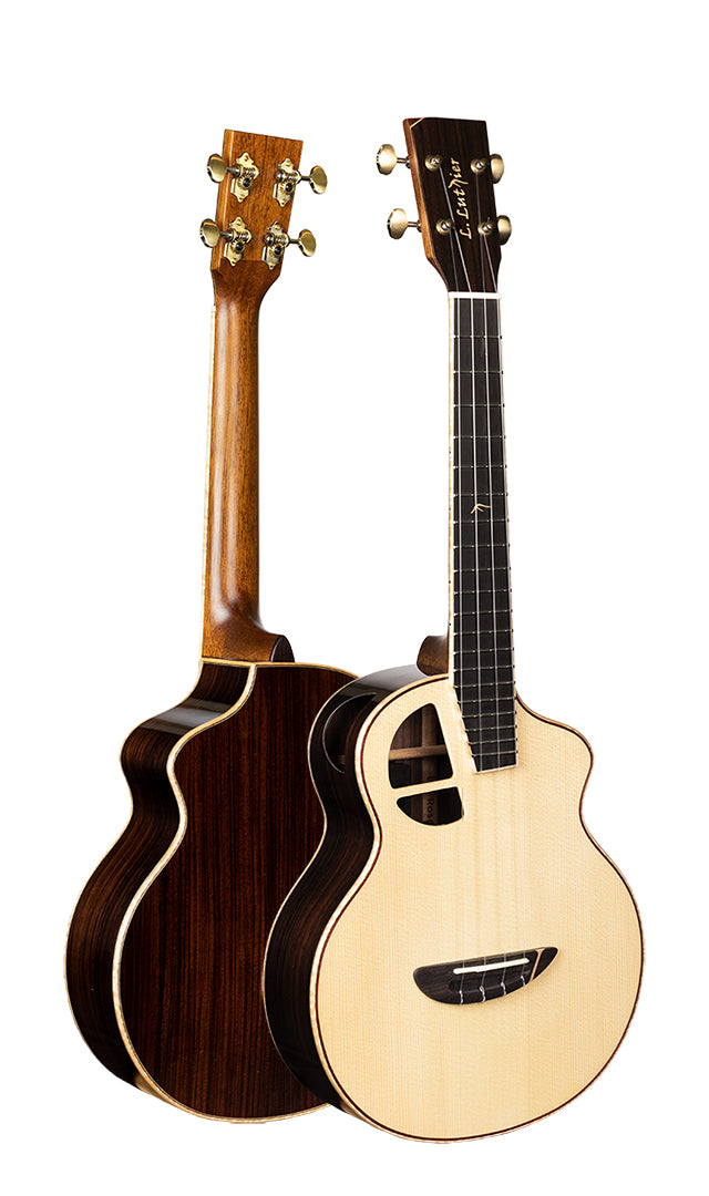 L Luthier Le Rose Full Solid Spruce/Rosewood Tenor Ukulele w/ Pickup