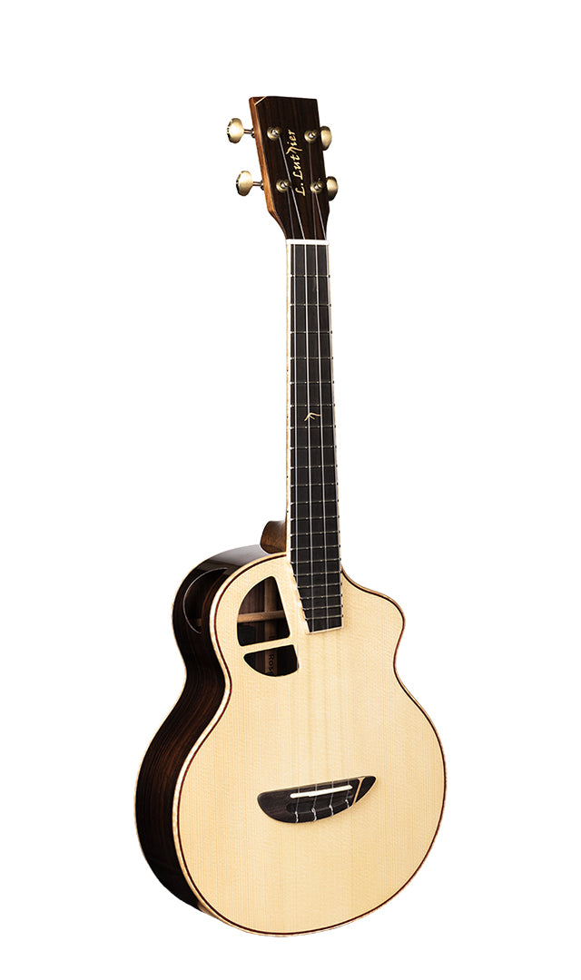 L Luthier Le Rose Full Solid Spruce/Rosewood Tenor Ukulele w/ Pickup