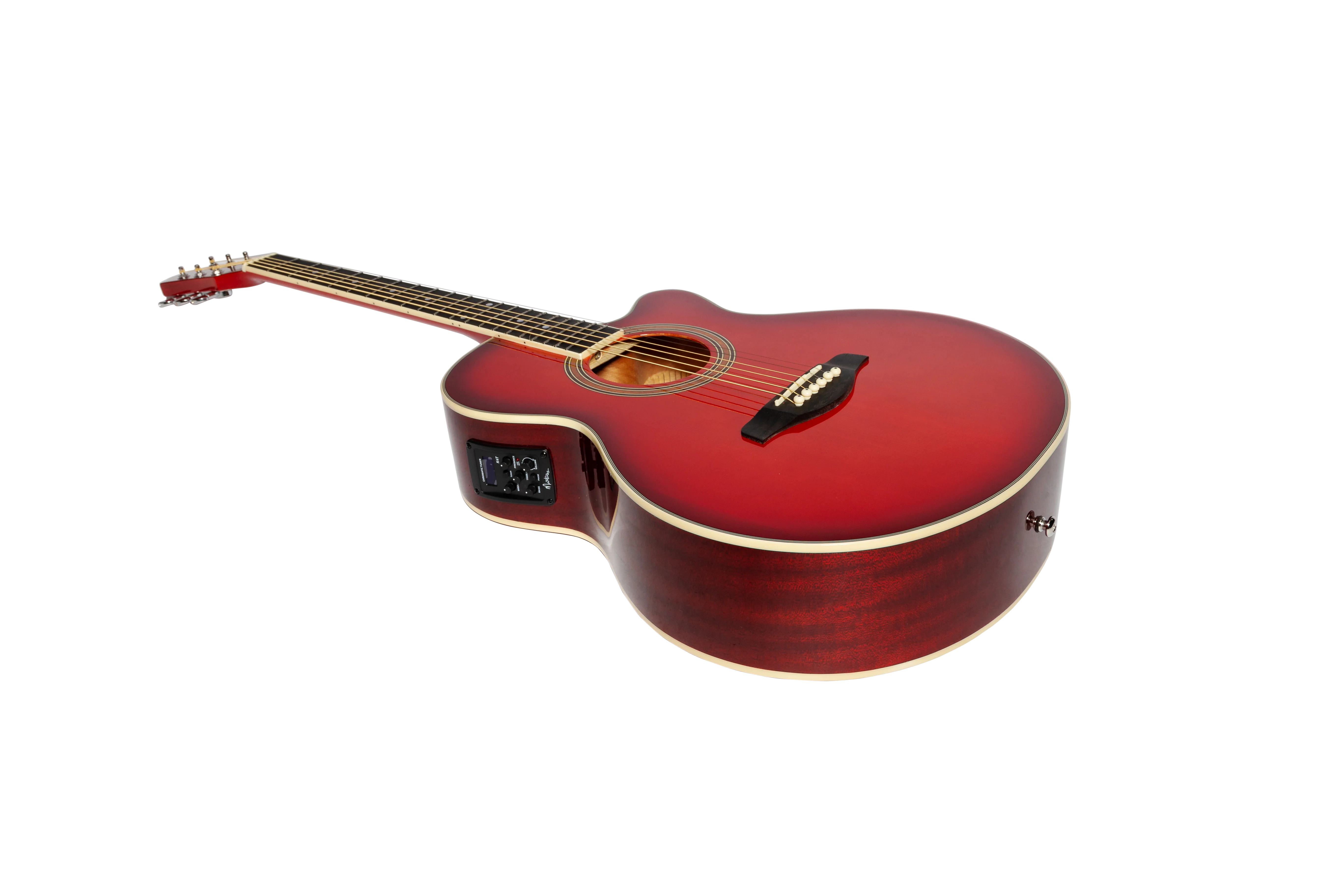 Martinez '41 Series' Folk Size Cutaway Guitar in Red Sunburst w/ Pickup