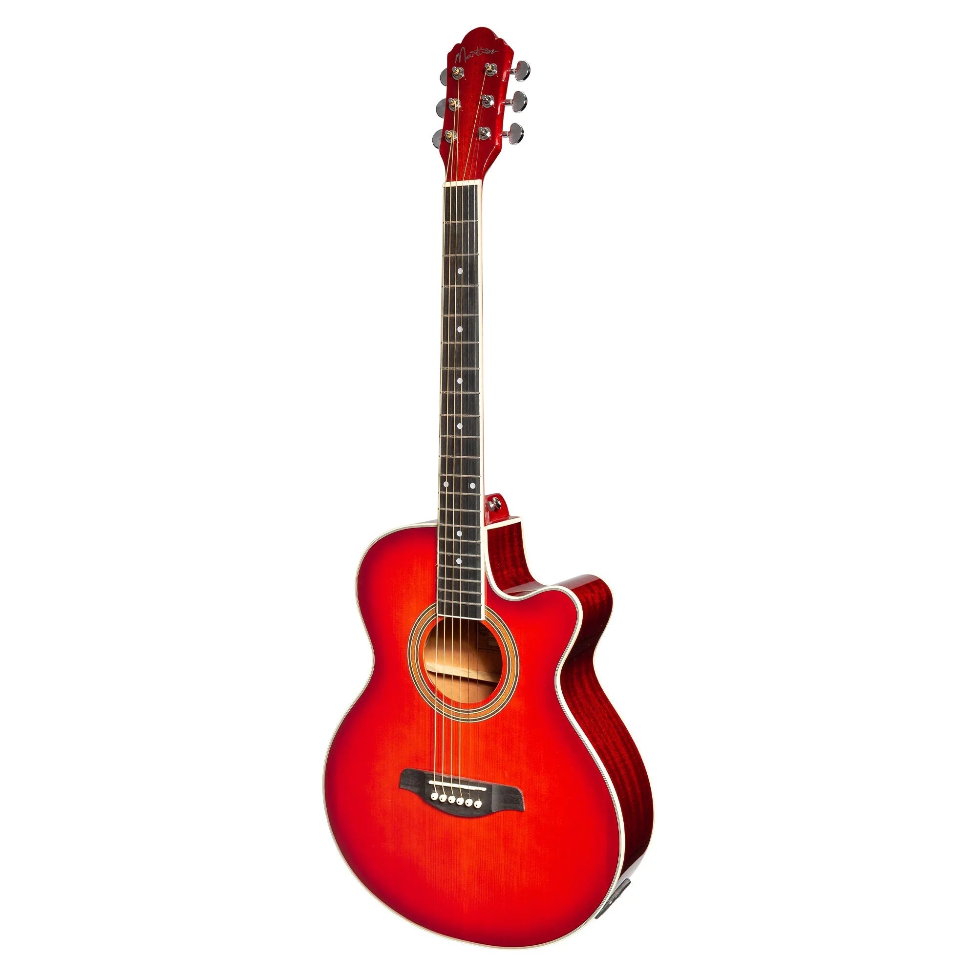 Martinez '41 Series' Folk Size Cutaway Guitar in Red Sunburst w/ Pickup