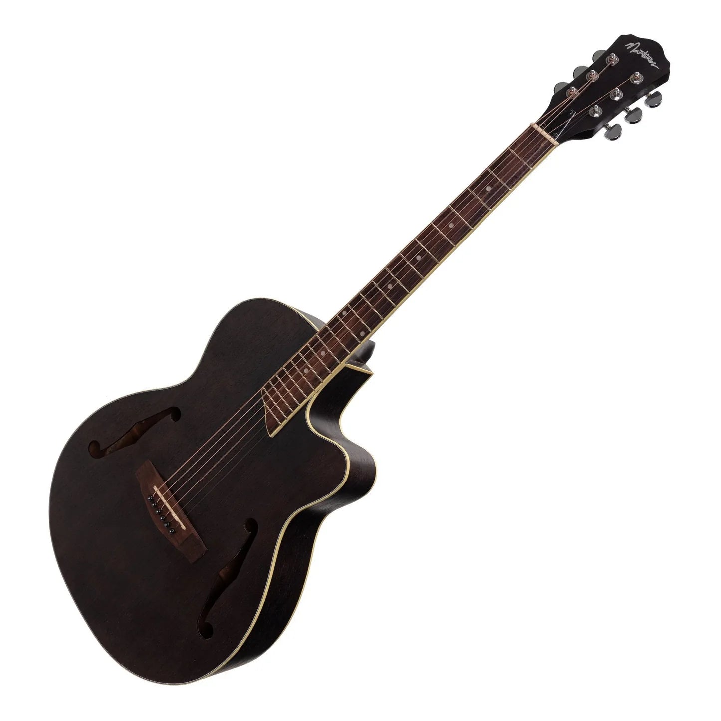 Martinez Jazz Hybrid Small Body Acoustic Guitar in Black