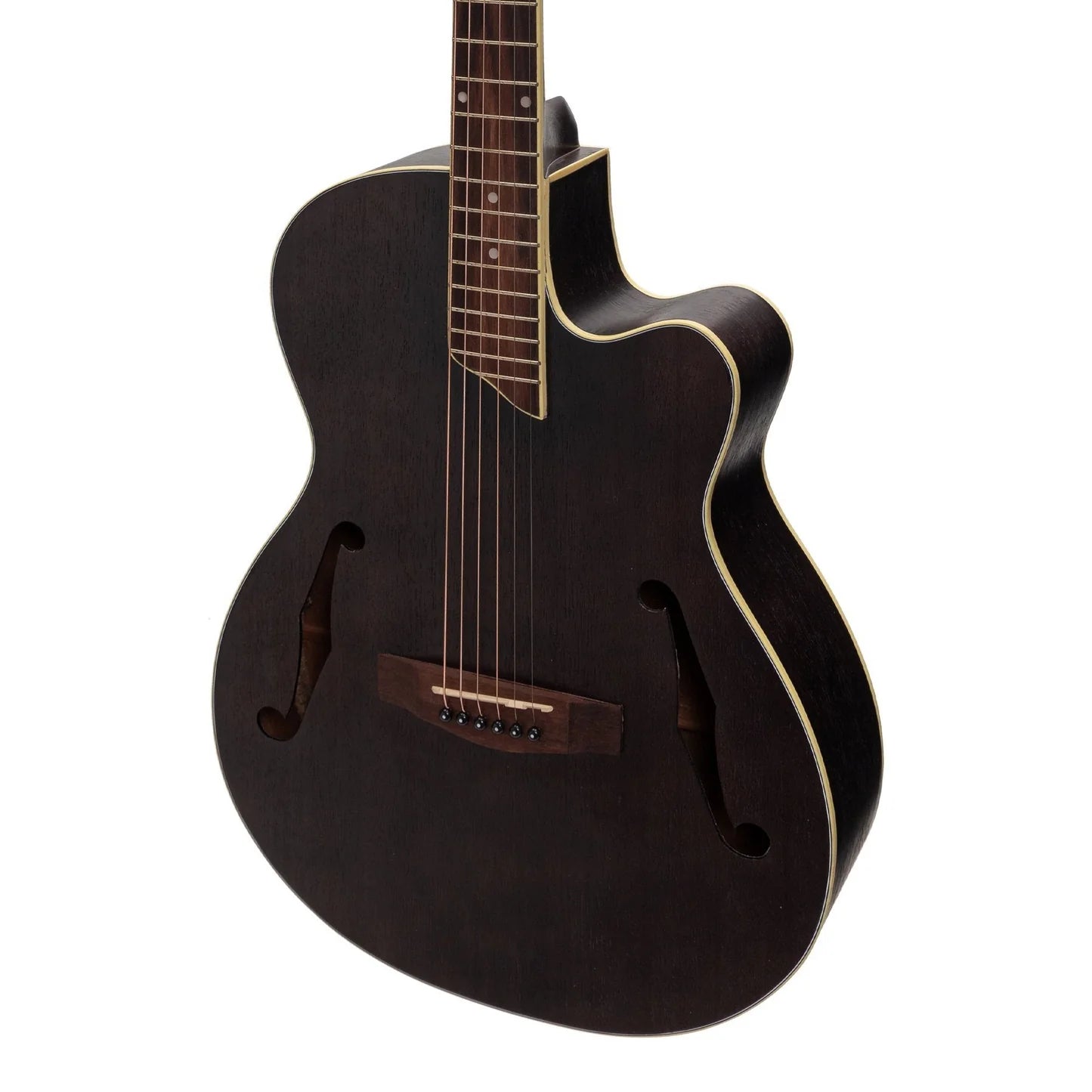 Martinez Jazz Hybrid Small Body Acoustic Guitar in Black