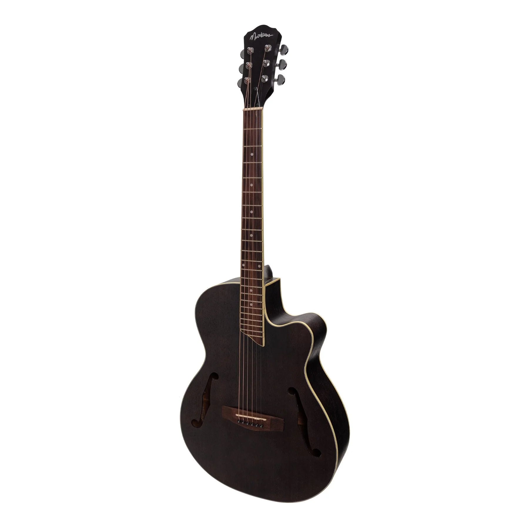 Martinez Jazz Hybrid Small Body Acoustic Guitar in Black