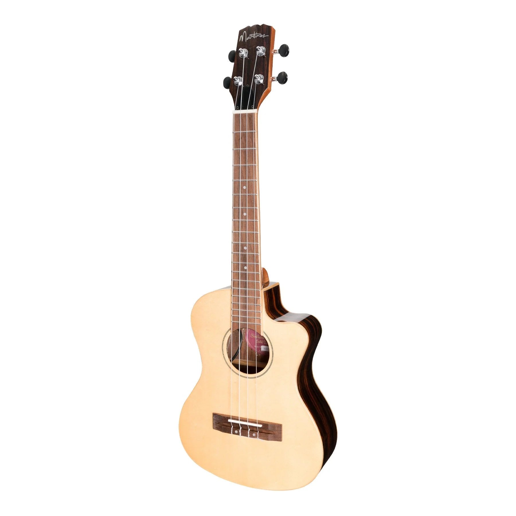 Martinez 'Southern Belle 7 Series' Spruce Solid Top Tenor Ukulele AC/EL in Natural Gloss