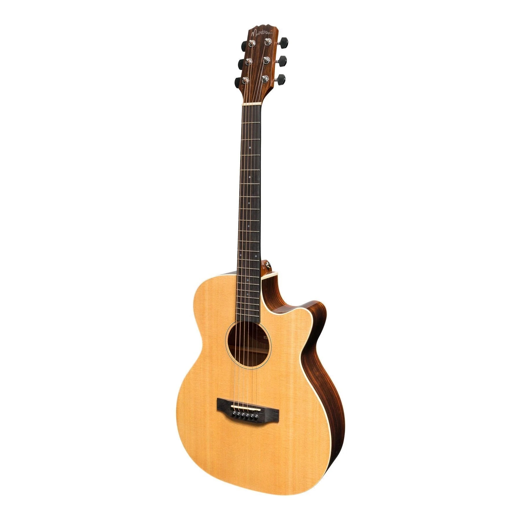 Martinez 'Southern Star' Spruce Solid Top Small Body - Natural Gloss Pickup w/ Hard Case