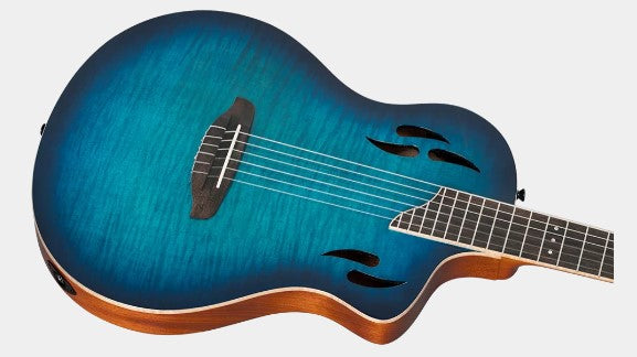 Ortega Tour Player Series Nylon String Guitar in Gloss Blue Pickup
