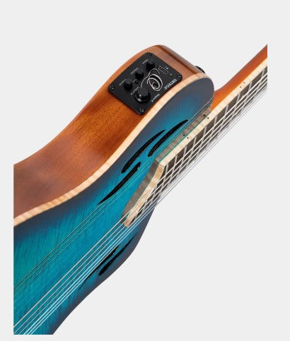 Ortega Tour Player Series Nylon String Guitar in Gloss Blue Pickup