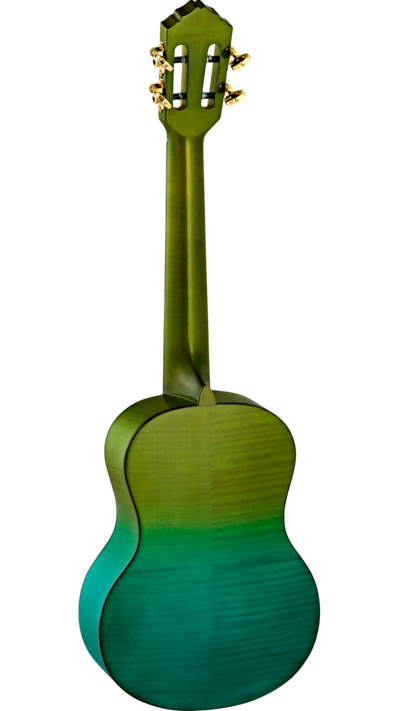 Ortega Prism Series Tenor Ukulele Flamed Maple Top Ivy Green