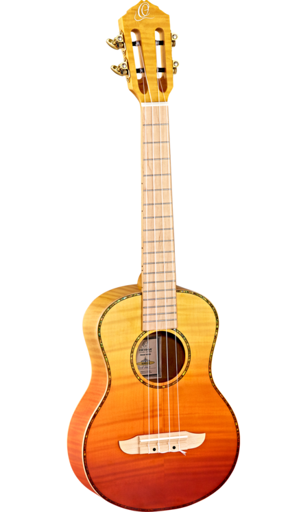 Ortega Prism Series Tenor Ukulele Flamed Maple Top Tequila Burst