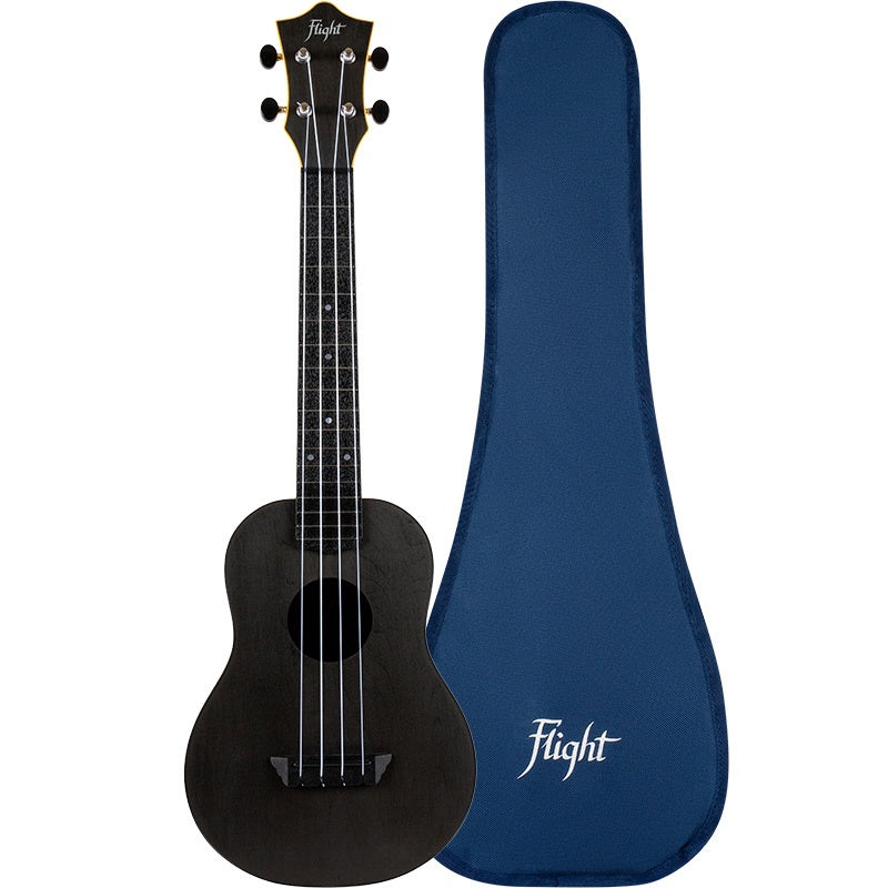 Flight Concert Ukulele Black Travel