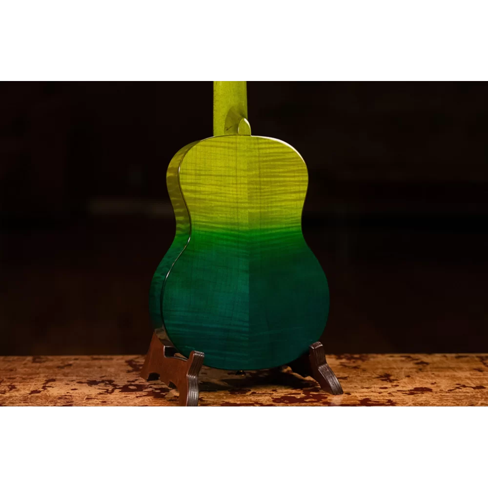 Ortega Prism Series Tenor Ukulele Flamed Maple Top Ivy Green