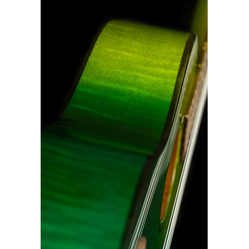 Ortega Prism Series Tenor Ukulele Flamed Maple Top Ivy Green