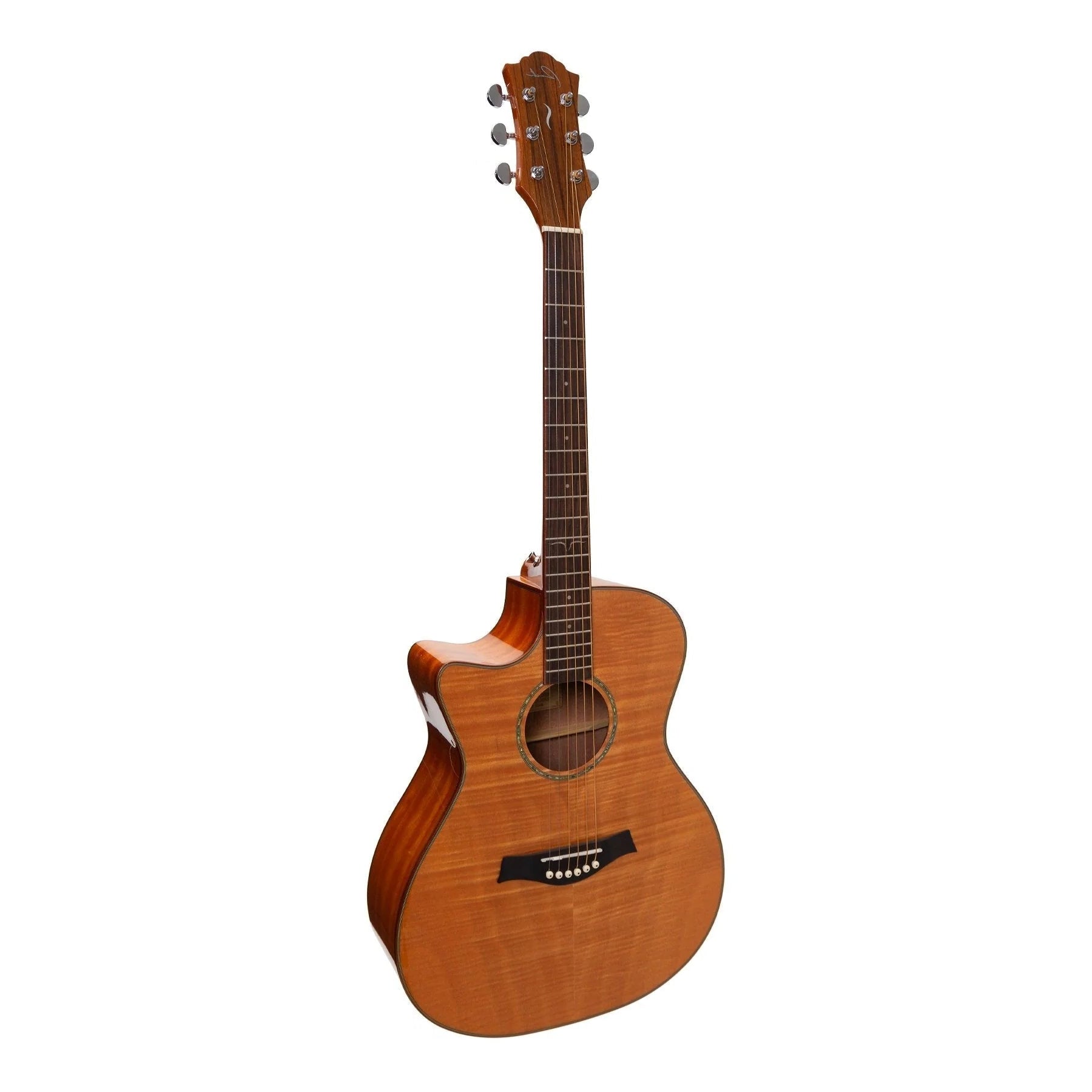 Ranch Flame Maple Top Left Hand Acoustic Small-Body Cutaway Guitar (Natural Gloss)