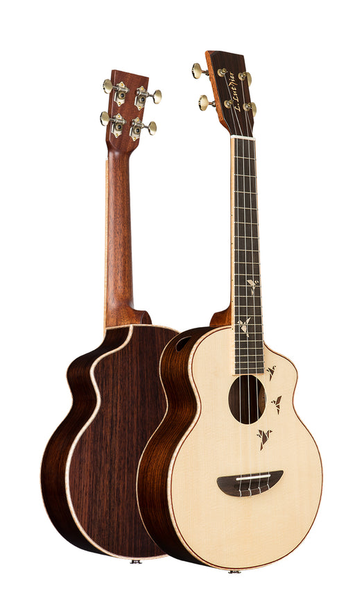 L Luthier Rose Full Solid Spruce/Rosewood Tenor Ukulele w/ Pickup