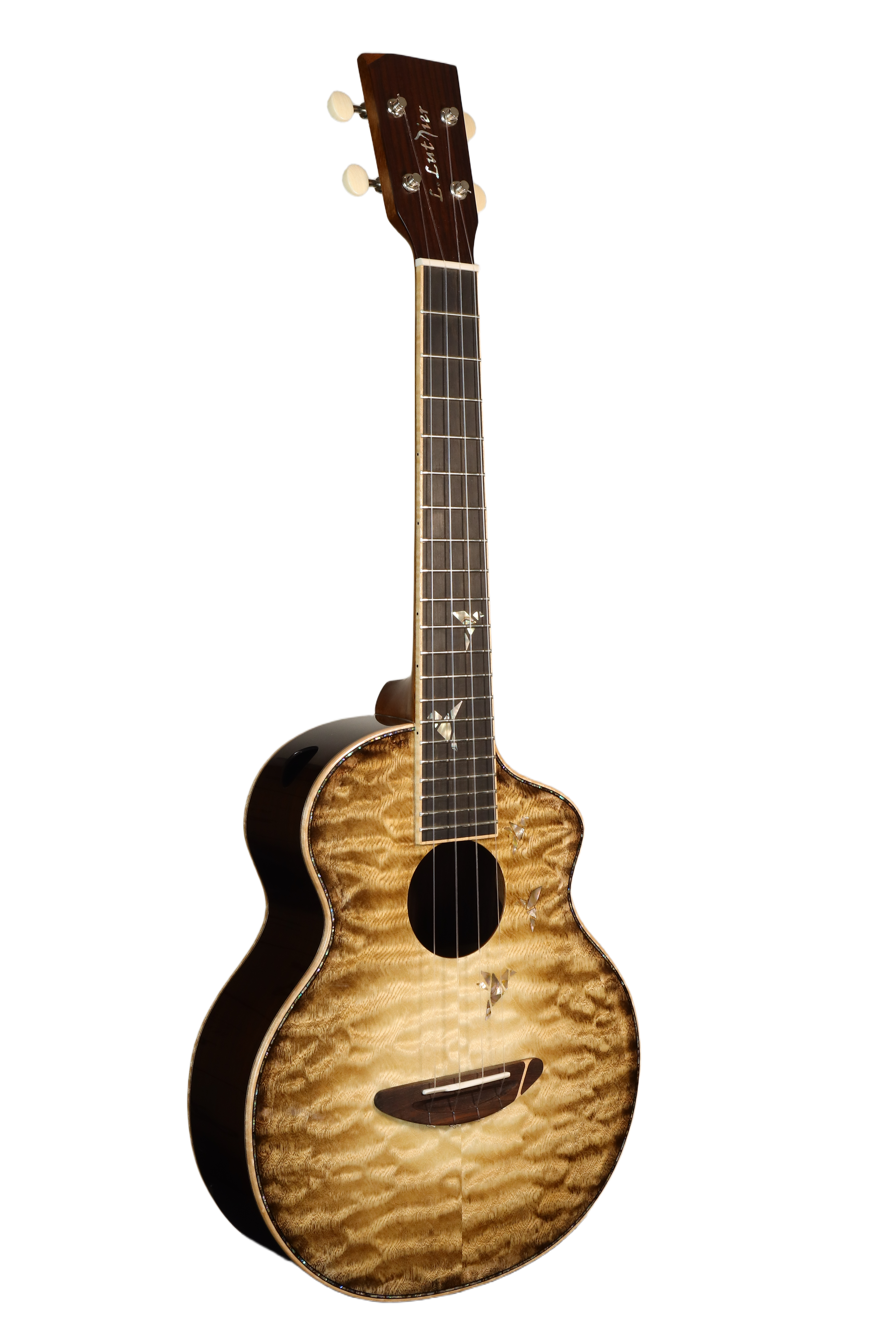 L Luthier Sand Double Top Solid Sapele + Cedar Rosewood Tenor Ukulele w/ Pickup *EOFYPROUKU