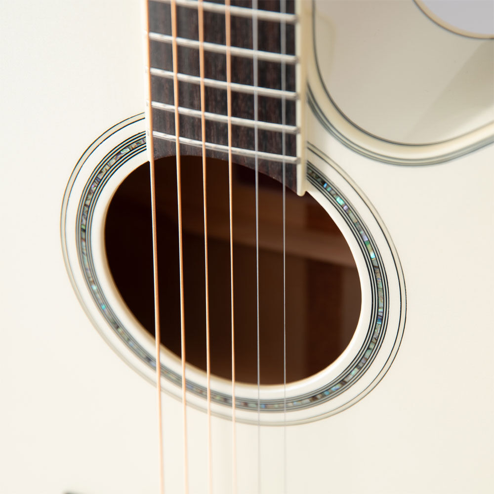 Takamine G37 Series NEX AC/EL Guitar with Cutaway in Pearl White Gloss Finish