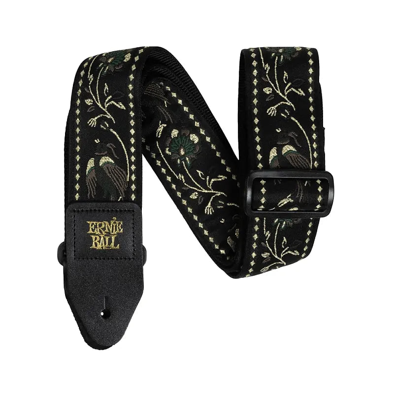 Ernie Ball Classic Jacquard Guitar/Bass Strap - Black Pleasant Pheasant