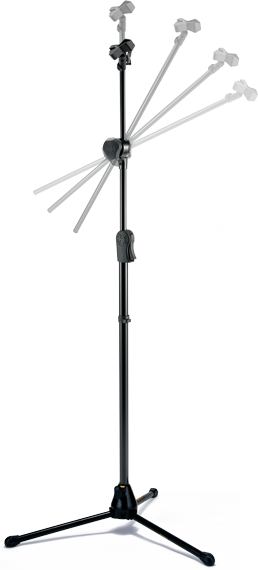 Hercules EZ Clutch Tripod Microphone Stand w/2-in-1 Hideaway Boom MS533B