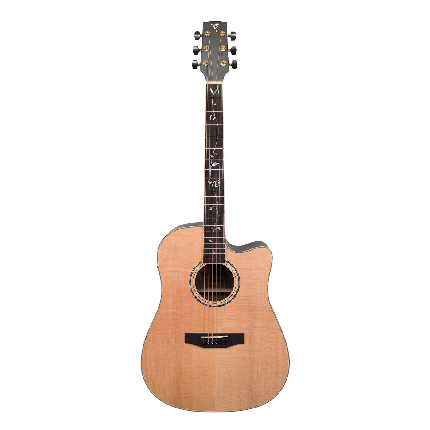 Martinez Timberidge '3 Series' Solid Spruce Top Dreadnought Pickup 'Tree of Life'