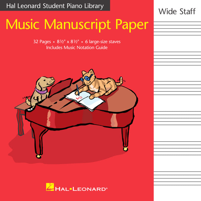 Music Manuscript Book with Wide Staves for Children