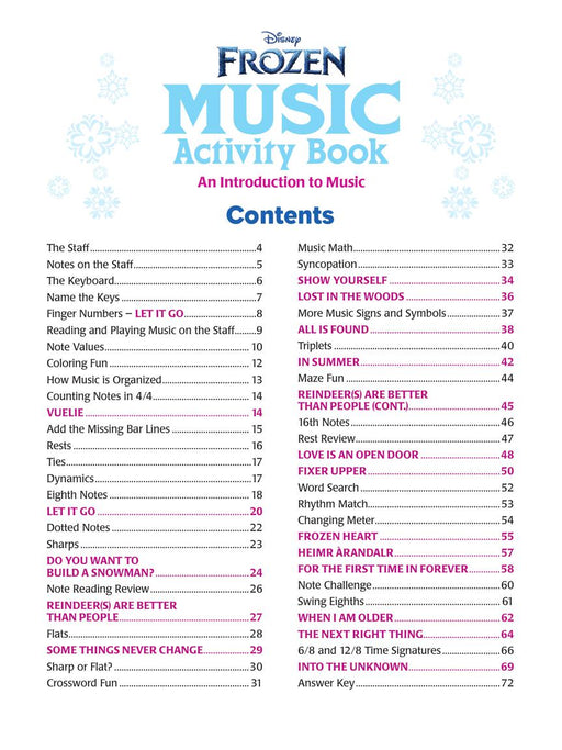 Disney Frozen Music Activity Book